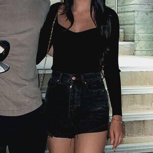 Zara Black Mom Shorts - Black - US 4